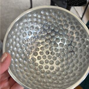 Mariposa Brilliante Aluminum Serving Bowl with dimpled interior